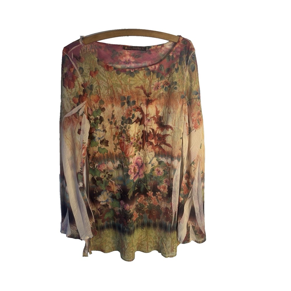 Vtg Y2K Mushka By Sienna Rose Forest Fairy Rave Boho Tunic Cyber Grunge Women L
